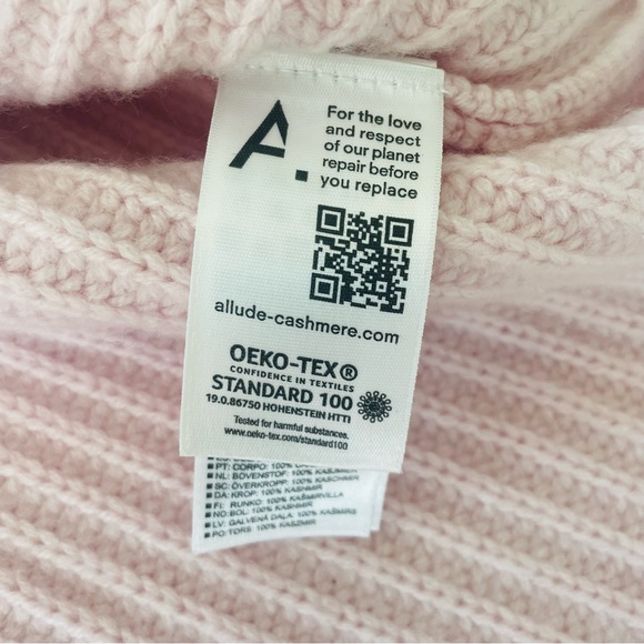 Allude 100% Cashmere Pink Turtleneck Sweater - Picture 9 of 9